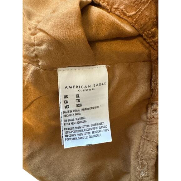 American Eagle tank crop bra top brown eyelet size XL -  NWOT - Picture 7 of 7
